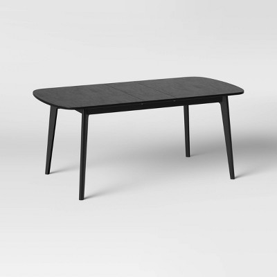 Astrid Mid-Century Extension Dining Table Black - Threshold™: Modern Extendable Kitchen Table, Seats 4