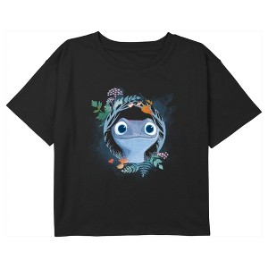 Girl's Frozen 2 Bruni Leaf Portrait Crop T-Shirt - 1 of 3