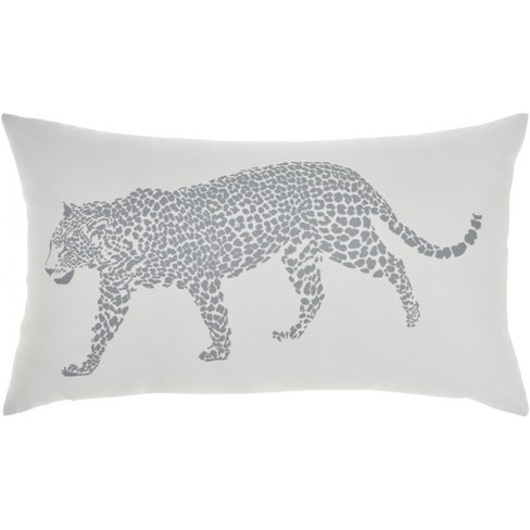 Mina Victory Outdoor Raised Print Leopard Lumbar Throw Pillow Target