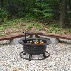 Sunnydaze Arrow Motif Heavy-Duty Steel Fire Pit with Cooking Grate, and PVC Cover - 32-Inch Round - Black - 2 of 4