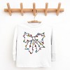 Christmas Light Bow Coquette - Youth Long Sleeve Graphic T-Shirt - 3 of 4