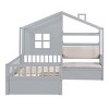 Wooden Kids House Bed  with Two Drawers and Sofa, Sturdy Pinewood Frame, ModernLuxe for Child  -Maison Boucle - 4 of 4