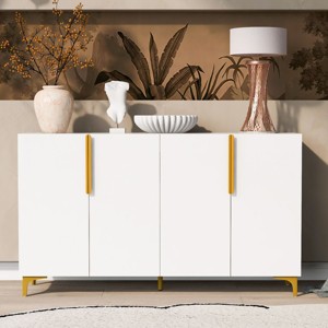 Light Luxury Storage Cabinet, Accent Cabinet With 4 Doors And Adjustable Shelves, Cabinet For Living Room-Cuddlewood - 1 of 4