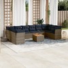 vidaXL Patio Sofa Set with Cushions 11 Piece, Outdoor Conversation Set, Patio Furniture Set for Balcony Garden, Modern Style, Gray Poly Rattan - 2 of 4