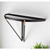 HomeRoots 27" Black And Silver Glass And Metal Half Circle Wall Mounted Accent Shelf - 2 of 4