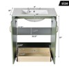 NicBex 30" Bathroom Vanity with Sink, Bathroom Cabinet Storage, 2 Soft Closing Cabinet Doors with Shelf  and 1 Hidden Drawer for Bathroom, Green - 3 of 4