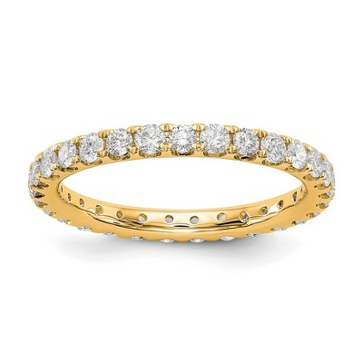 Black Bow Jewelry 2mm 14K Gold U Shared Prong 1.0Ctw Lab Created Diamond Eternity Band
