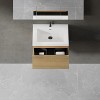 Christopher Knight Home Annabelle Modern Wood Striped Wall-Mounted Bathroom Vanity with Soft-Close Drawer and Quartz Sand Basin - 4 of 4