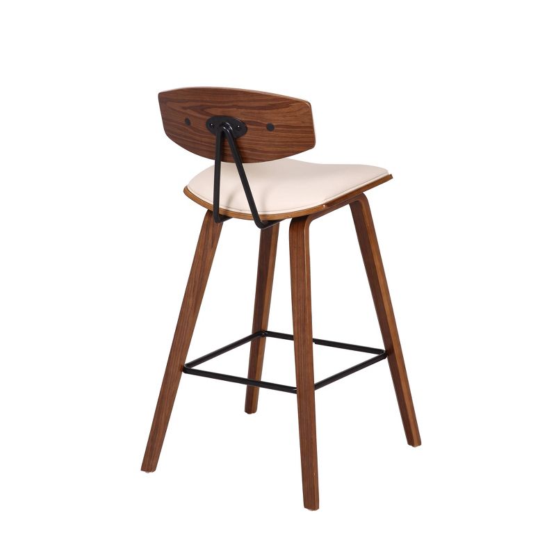 25.5" Fox Faux Leather Wood Counter Height Barstool - Armen Living, 5 of 7