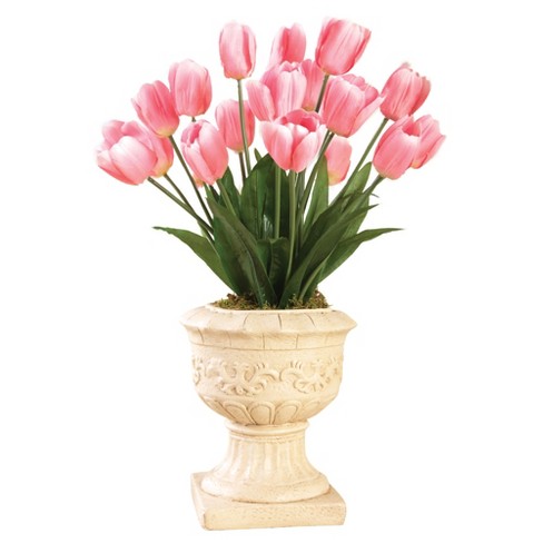 Collections Etc Springtime Tulip Bushel Artificial Maintenance-Free Bouquet Bush - Set of 3 - image 1 of 2