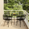 vidaXL Bistro Set Outdoor Patio Balcony Table and Chairs Rattan Look 5 Piece - Black - 2 of 4