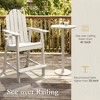 2pcs Adirondack Chair with Removable Tray, Poly Adirondack Chair Bar Stool with Cup Holder, 25.6" Weather Resistant Lifeguard Chair for Balcony,Deck - 3 of 4