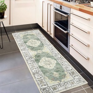 coucheta Washable Area Rug for Living Room, Non-Slip Vintage Ultra Thin High Traffic Soft Low Pile Distressed Floor Carpet, for Bedroom, Dining Room - 1 of 4