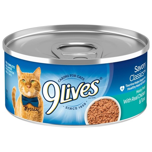 9Lives Meaty Paté with Real Chicken & Tuna Wet Cat Food - 5.5oz/4ct Pack - image 1 of 4