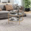 NicBex Round 2-Tier Tempered Glass Coffee Table with Steel Frame for Living Room,Bedroom,Gold - 2 of 4