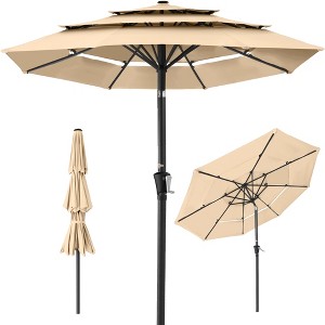 Best Choice Products 10ft 3-Tier Patio Umbrella, Market Sun Shade w/ Tilt Adjustment, Easy Crank - 1 of 4