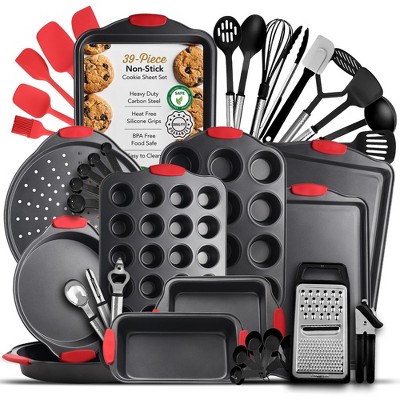 JoyTable Premium Nonstick Bakeware Set, Baking Pan Set with Silicone Handles for Oven