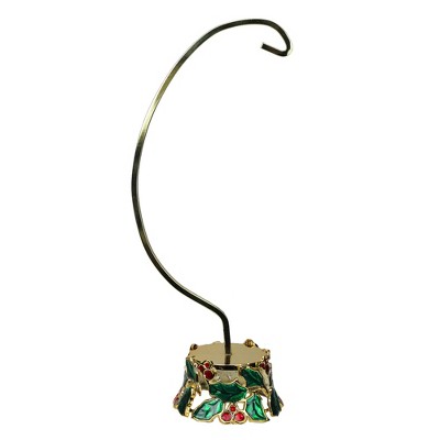 Northlight 12.25" Holly and Berries Gold Christmas Ornament Holder
