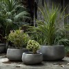 Rosemead Home & Garden, Inc. 3pc Concrete Modern Outdoor Planter Pot Small Medium and Large Black - 4 of 4