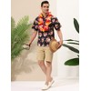 Lars Amadeus Men's Summer Floral Print Short Sleeve Button Down Beach Hawaiian Casual Shirt - 3 of 4