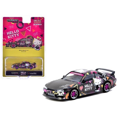 Nissan Silvia (S14) Vertex RHD "Hello Kitty" Black with Graphics "Global64" Series 1/64 Diecast Model by Tarmac Works