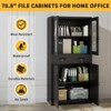 Metal Storage Cabinet, 71" Locking Storage Cabinet with 2 Adjustable Shelves & 2 Drawers for Office, Home, School, Garage, Black - 3 of 4