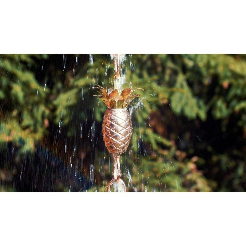 8.5ft  Pure Copper Pineapple Rain Chain - Good Directions, 6 of 8