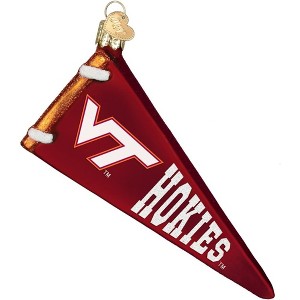 Old World Christmas Blown Glass Ornament for Christmas Tree, Virginia Tech Hokies Pennant - 1 of 4