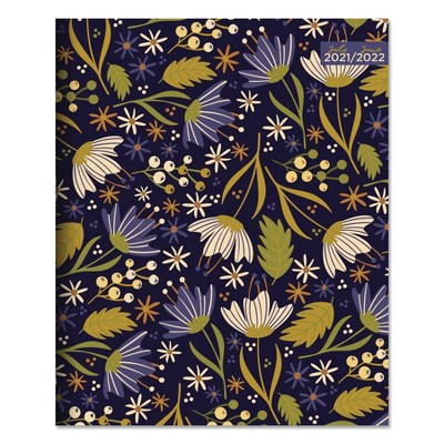 2021-22 Academic Planner 9" x 11" Fold Flowers Monthly - The Time Factory