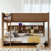 Mshliw Queen Over Queen Solid Wood Bunk Bed with Storage Cabinets, Ladder, Guardrails and Built-in Charging Station - 3 of 4