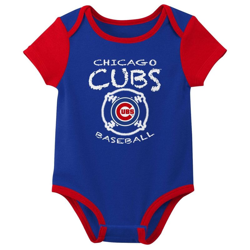 MLB Chicago Cubs Infant Boys&#39; 3pk Bodysuit, 4 of 5