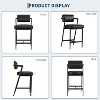 Minimalist Bar Stool Set with Arms - 18.1" Wide Seat, 400lb Capacity, Waterproof PU Leather, H-Base Frame for Home & Commercial Use - 3 of 4