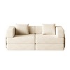 72.4" Corduroy Convertible Folding Sofa Bed with 2 Side Pockets & 2 Cushions - 4 of 4
