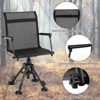 Gymax 360 Degree Swivel Camping Chair Foldable Portable Mesh Seat w/ Adjustable Seat Height Telescopic Legs Duck Feet Backrest & Padded Armrest - 3 of 4
