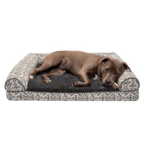 Furhaven Southwest Kilim Orthopedic Sofa Dog Bed - Large, Boulder Gray ...