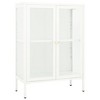 vidaXL Sideboard White 29.5 in.x13.8 in.x41.3 in. Steel and Glass - 2 of 4