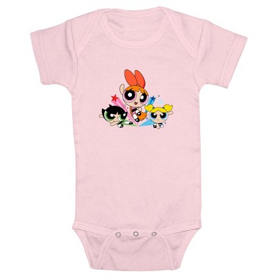 Infant's The Powerpuff Girls Fighting Trio Bodysuit - Light Pink - 18 ...