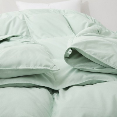 California King Green Goose Down Comforter with Soft Cover