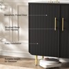 Fluted Sideboard Buffet with 3 Doors  & Adjustable Shelves, Modern Accent Cabinet - 3 of 4
