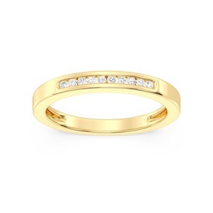 GILDED 1, 1/2, 1/4, 1/10 Carat Lab Grown Diamond in 14KT Gold Plated over 925 Sterling Silver Anniversary Bands | Eternity Stackable Rings | Size 7 - 1 of 4