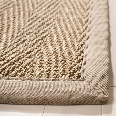Natural Fiber Gray and Beige Seagrass Area Rug 2' x 3'