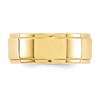 Black Bow Jewelry 8mm 10K White or Yellow Gold Flat Ridged Edge Standard Fit Band - 2 of 4