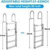 5-Step Dock Ladder Height Adjustable 51-63 inch Aluminum Boat Ladder 350lbs Load - 2 of 4