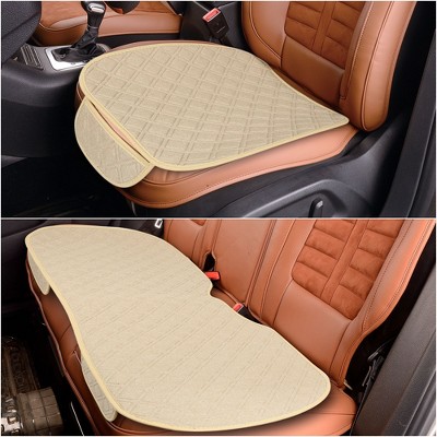 X-Autohaux Breathable Protector Flax Sponge Automotive Seat Pads Beige 1 Set