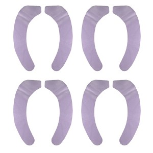 Unique Bargains 4pair Toilet Seat Cover Pad Bathroom Warm Toilet Seat Cushion Washable Reusable - 1 of 4