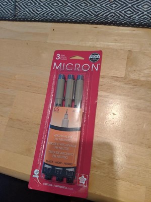 3pk Micron Archival Ink Multi-size Tip Pen Set - Black : Target