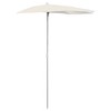 vidaXL Garden Half Parasol with Pole 70.9"x35.4" Sand - 2 of 4