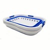 SAMMART 41L Set of 2 Collapsible Plastic Laundry Basket with 3 Handles, White/Dark Blue - 3 of 4