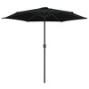 vidaXL Outdoor Parasol with Aluminum Pole 106.3 in.x96.9 in. Black - 2 of 4