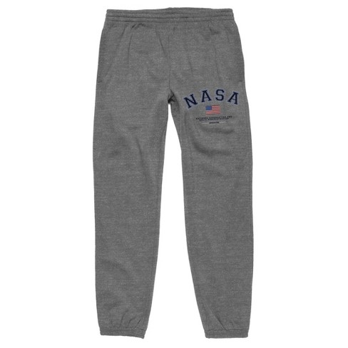 Nasa Text And Flag Men's Athletic Heather Gray Graphic Sweatpants-xl ...